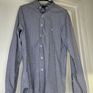 Navy Checkered Polo Button Down